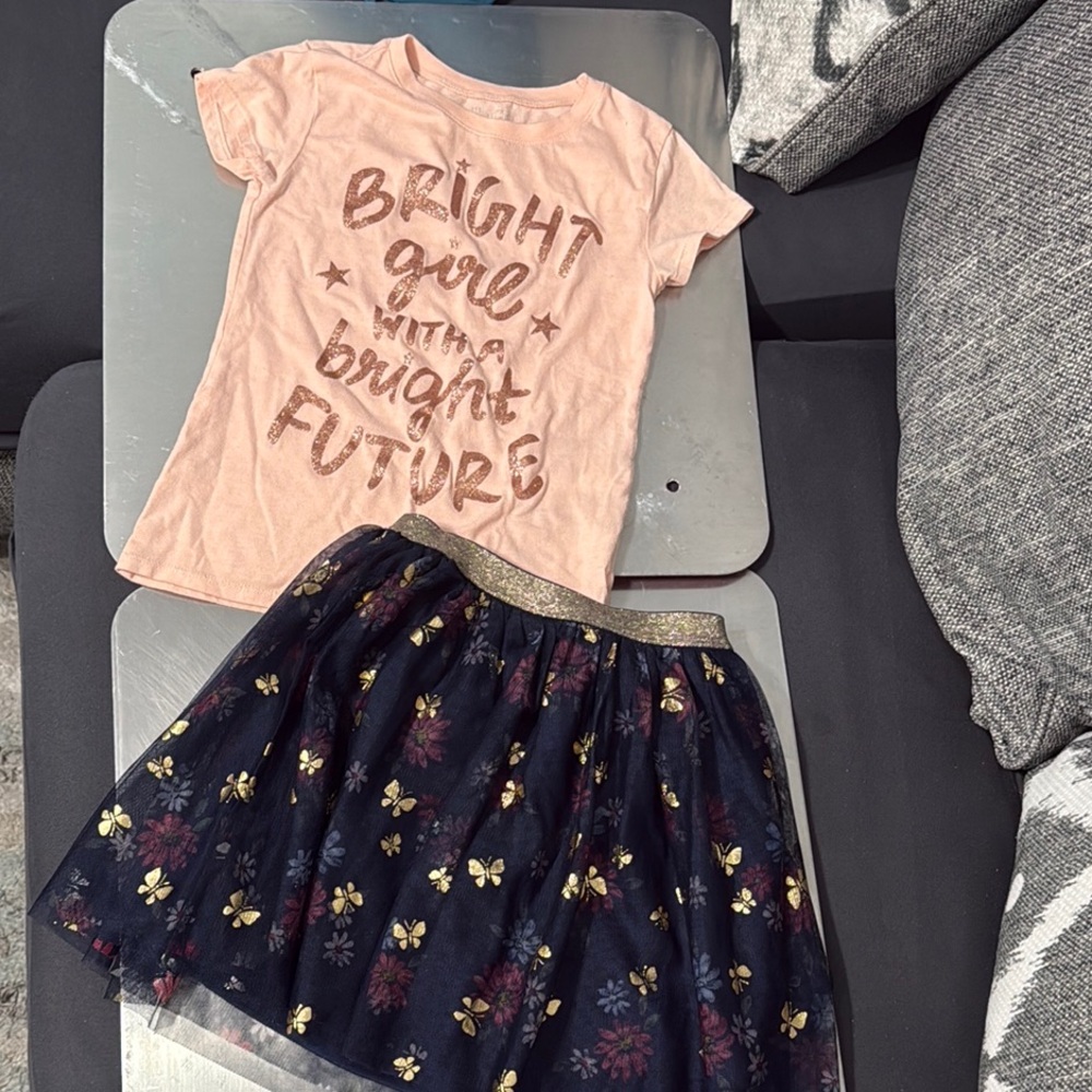 Floral Navy Skirt for Kids